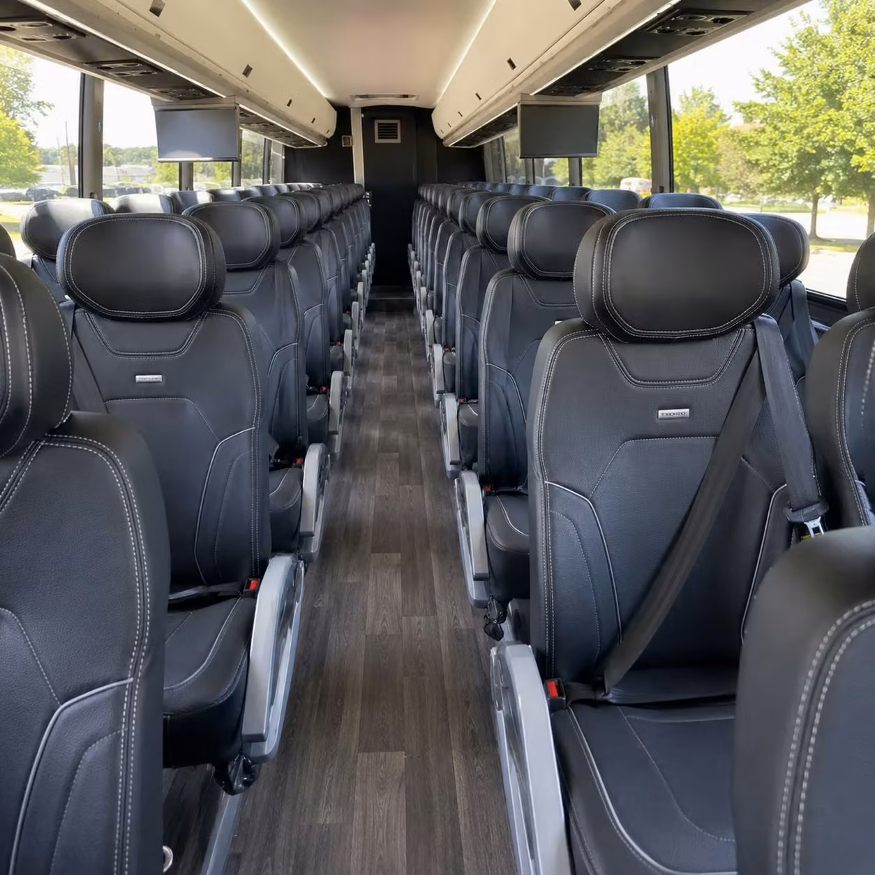 mcallen charter bus rental interior